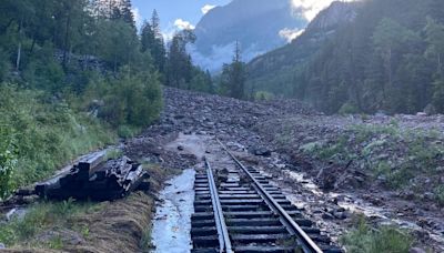 Landslide covers scenic railroad tracks in southwestern Colorado