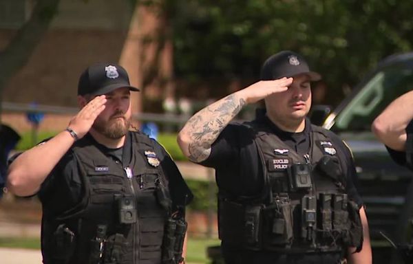 Police lead procession for slain Euclid officer Jacob Derbin