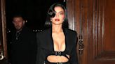 Kylie Jenner Hits Paris in Daring Bondage-Style Black Dress While in Town for Fashion Week