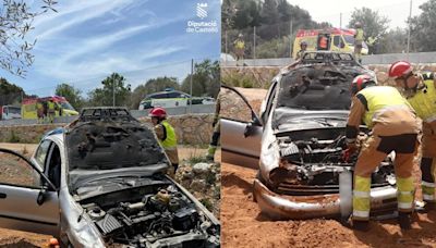 Una mujer resulta herida grave tras salirse su coche de la vía en la Pobla Tornesa