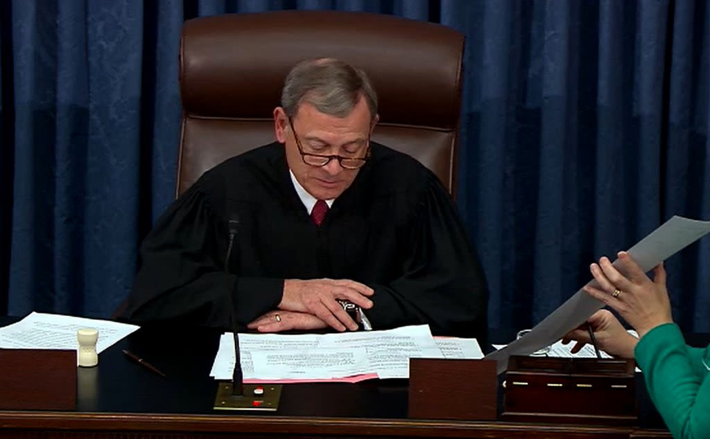 U.S. Supreme Court chief declines to discuss Alito flag uproar, ethics with Senate Dems