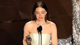 Emma Stone suffers wardrobe malfunction winning Best Actress at Oscars: ‘Don’t look at the back of my dress!’