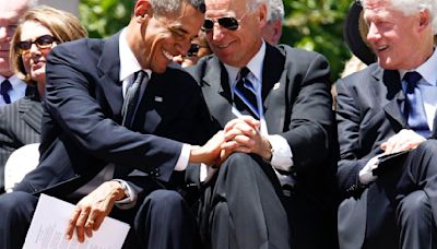 Obama, Biden and Clinton at funeral for Robert Byrd in 2010