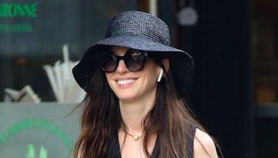 Anne Hathaway looks chic as she runs errands in New York City