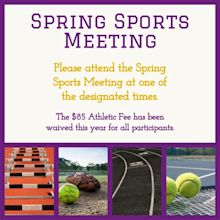 Spring Sports Meetings Starting Next Week | Park High School