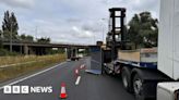 A1 partially closed after lorry hits bridge near Wyboston