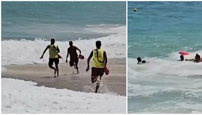 Intenso: Así guardavidas rescataron a turistas de olas en Guerrero