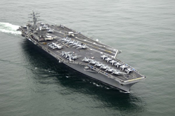 Carrier USS Nimitz back at sea following months of maintenance