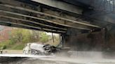 Traffic snarled as workers begin removing I-95 overpass scorched in Connecticut fuel truck inferno