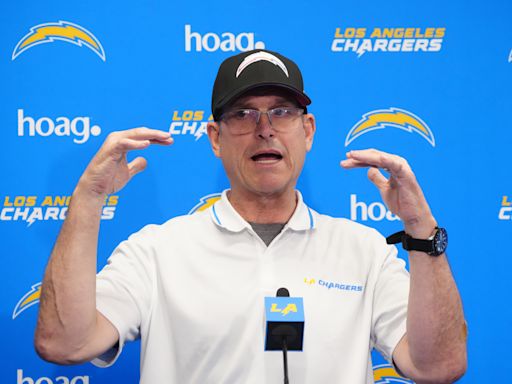 Jim Harbaugh explains why the Chargers traded up for WR Ladd McConkey