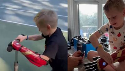 5歲男童裝上「英雄臂」仿生義肢 成為「最年輕鋼鐵人」