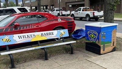 Wilkes-Barre unveils benches, trash receptacles painted by W-B Area art students