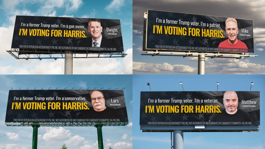 Anti-Trump billboards featuring Republicans who switched