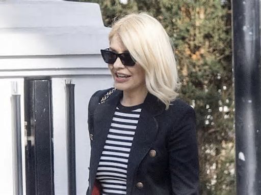 Holly Willoughby enjoys a day out with the Lampards in a designer black suit as the 43-year-old ex-This Morning presenter quits Marks & Spencer