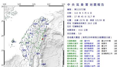 7分鐘連2震「都是0403餘震」 地震中心：應力南北調整中