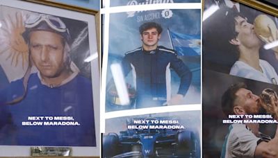 “Entre Fangio, Messi y Maradona”: la emoción de Colapinto por el homenaje en una conocida pizzería porteña