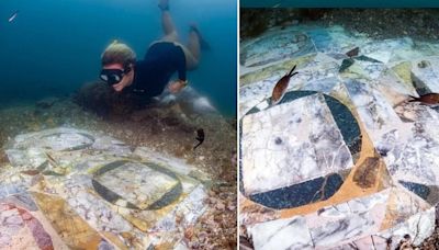 Archaeologists discover beautiful marble floor in an ancient sunken city