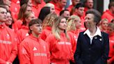 Anne meets Team GB athletes in first foreign trip since horse accident