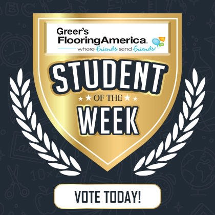 Isaiah Farrell voted Greer's Flooring America/C&P Student of the Week