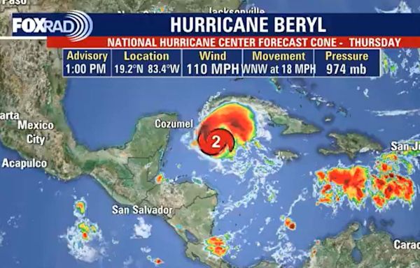 Hurricane Beryl tracker: Updates, projected path, location on Thursday