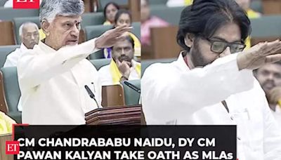 Andhra CM Chandrababu Naidu, DY CM Pawan Kalyan take oath as MLAs as assembly session begins