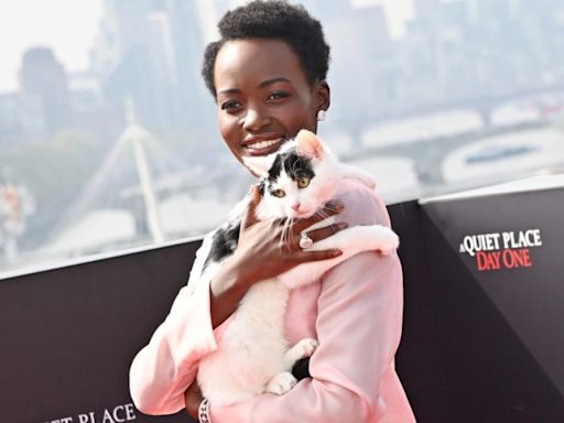 Lupita Nyong’o Cradles Cat for ‘A Quiet Place: Day One’ Photo Call