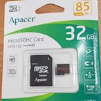 彰化手機館 Apacer 32G 記憶卡 microSDHC 32GB Class10 UHS-1 宇瞻 c10