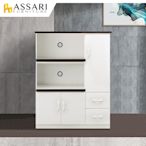 ASSARI-防潮防蛀塑鋼緩衝二拖盤電器櫃(寬97x深43x高124cm)