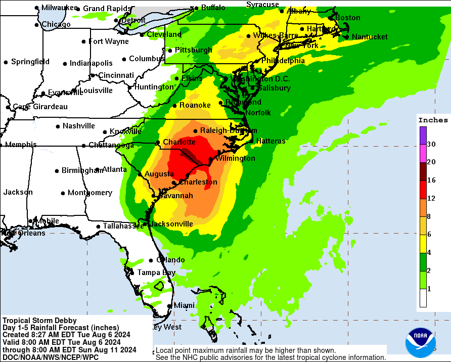 Debby Storm Tracker: As tropical storm moves up coast, NHC puts RI in path