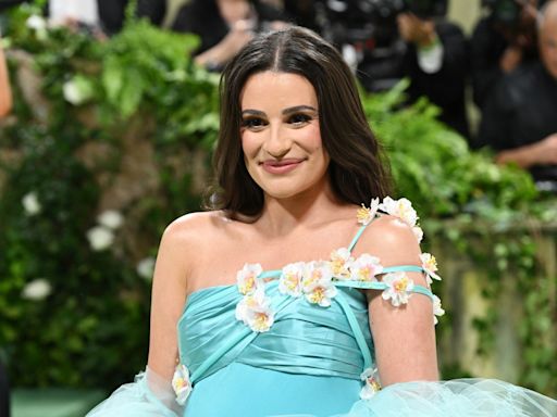 Pregnant Lea Michele Reawakens Maternity Dressing in Bold Blue Rodarte Dress at Met Gala 2024