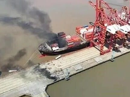 陽明海運貨輪爆炸判斷燃爆物中有鋰電池 船隻應該不會完全報廢