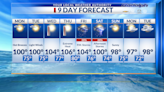 9 Day Forecast: Triple digits, possible rain chances in Borderland