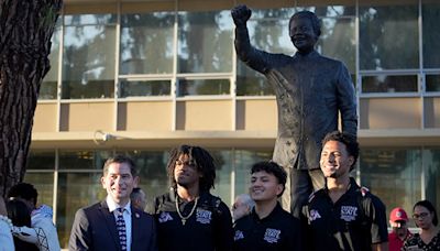 Nelson Mandela Monument Unveiled in Fresno State Peace Garden