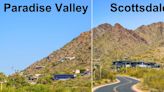 Scottsdale and Paradise Valley are both in Arizona's millionaire hub, but it's clear why one suburb is more expensive than the other.