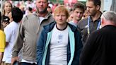 Ed Sheeran supports Enagland as they take on Denmark at the Euros