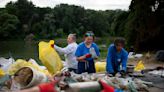 Volunteers head off plastic waste crisis by removing tons of rubbish from Hungarian river