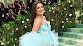 Lea Michele Wraps Her Bump in Baby Blue on 2024 Met Gala Carpet