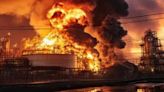 Dramatic moment Russian oil refinery explodes into fireball after drone strike