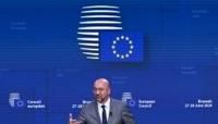 ...Minister Kaja Kallas (L), President of the European Council Charles Michel and President of the European Commission Ursula von der Leyen...