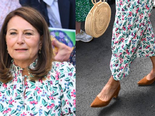 Carole Middleton Takes Wimbledon Championships 2024 in Striking Brown Suede Pumps