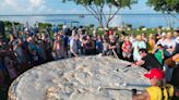 How much filling went into a giant Key lime pie in the Florida Keys? See for yourself