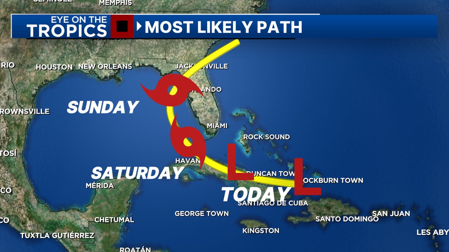 Track shows tropical disturbance could impact Central Florida this weekend