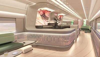 Sneak peek at Brightline West’s high-speed party and passenger train cars