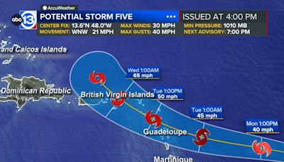 Potential Storm Five, soon-to-be Ernesto, develops in the Atlantic