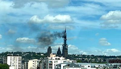 Fire breaks out in spire of Rouen Cathedral in northwest France