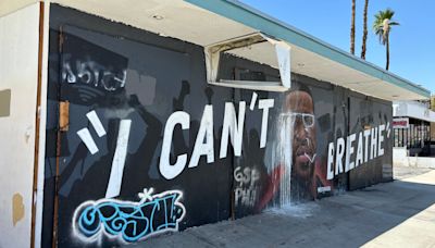 Palm Springs’ vandalized George Floyd mural to be restored. City says it can’t be moved