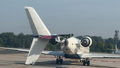 【有片】達美航空2班機跑道擦撞 1架客機尾部幾乎斷裂