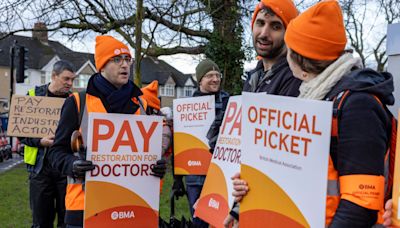 Striking junior doctors branded ‘hypocrites’ over made-in-China picket-line hats