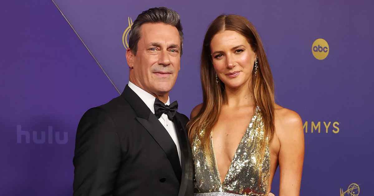 Jon Hamm and Wife Anna Osceola Look So in Love on 2024 Emmy Awards Red Carpet