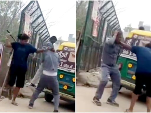 Watch: Girl On Bullet Motorcycle Beats Auto Rickshaw Driver On Delhi Road With Hockey Stick